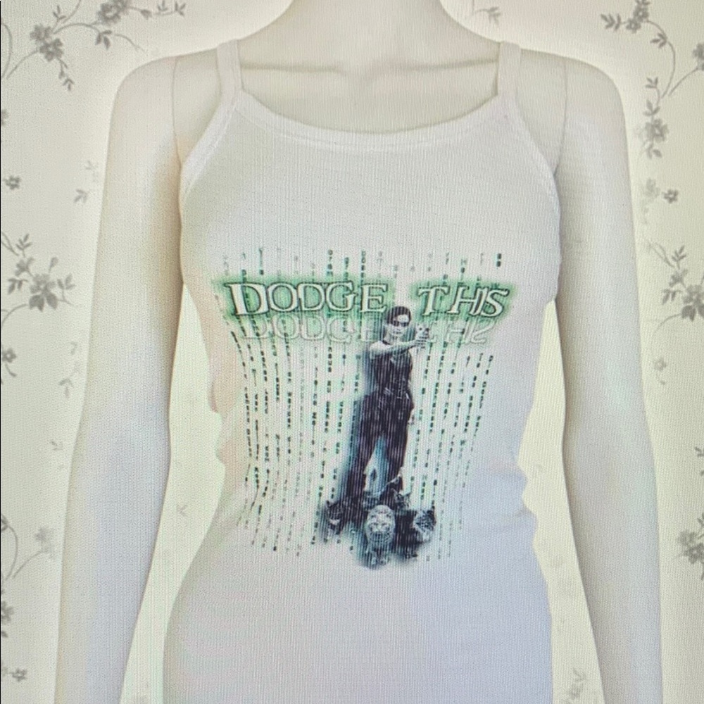 White Graphic Tank Top